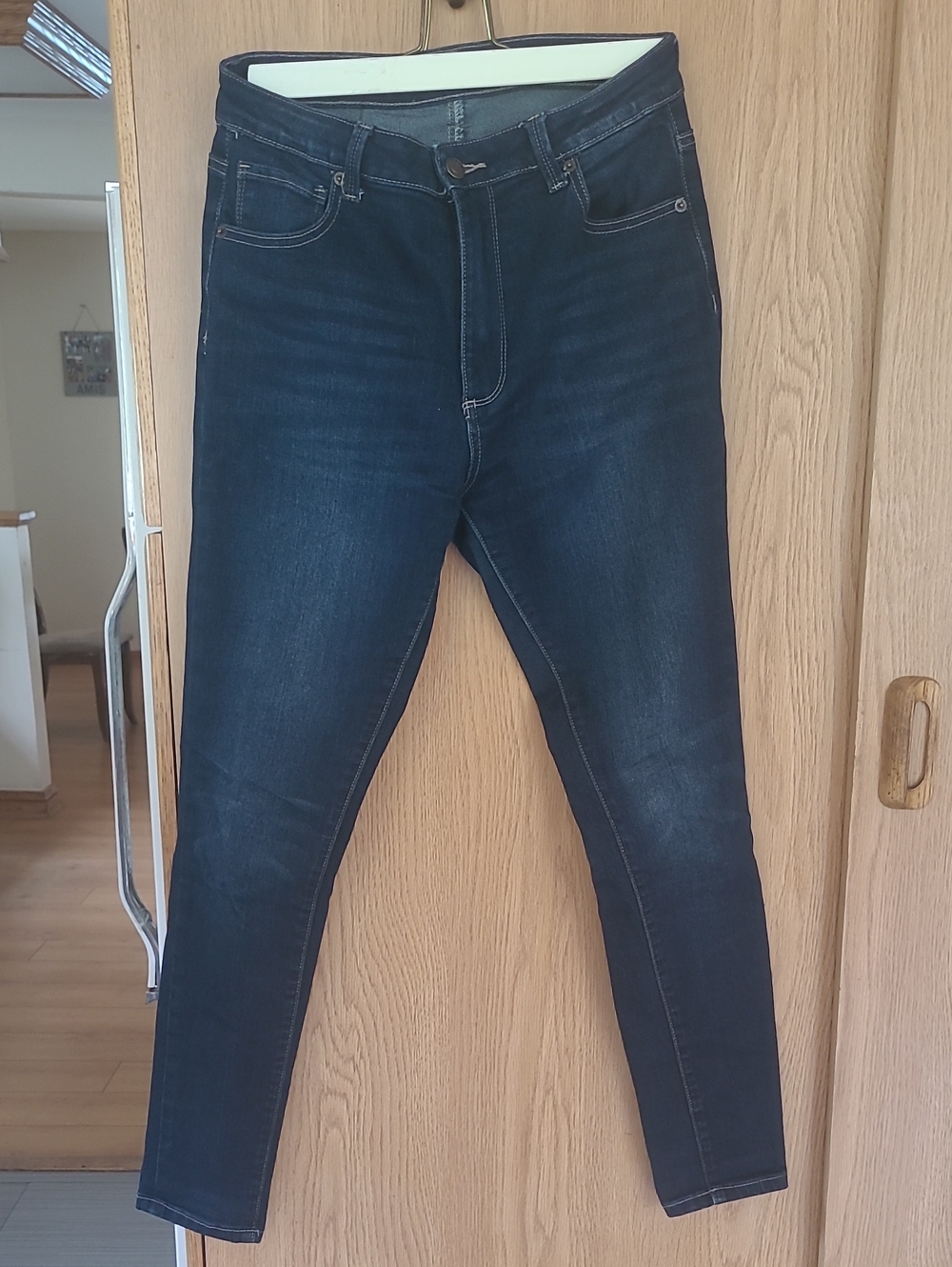 Lucky Brand Brown Leather Patch Dark Blue Denim